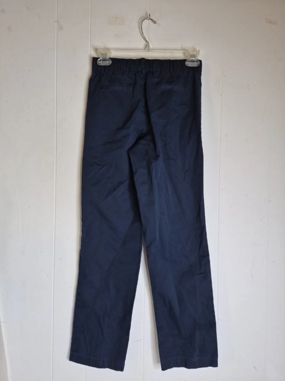Lands End Navy Blue Casual School Uniform Pants Youth Boys Size 12 Pull-On